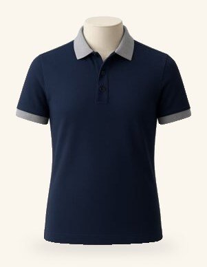 Navy tipped polo shirt
