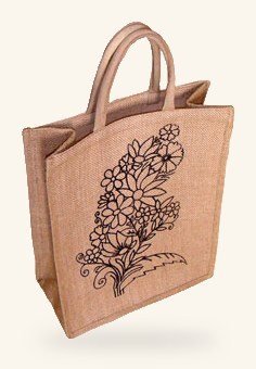 Printed jute tote