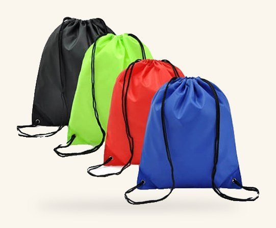 Drawstring bags in four colours