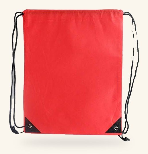Red drawstring bag