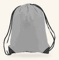 Grey drawstring bag